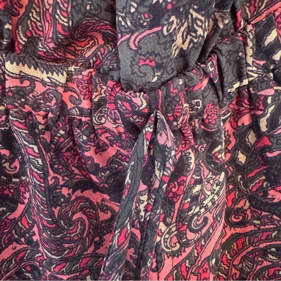 Elan Pink Purple Paisley Strapless Cropped Wide Leg Jumpsuit Size S - Picture 6 of 8